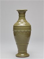 藏品(仿耀州窯青瓷刻劃蓮紋瓶)的圖片