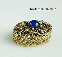 藏品(寶藍鑲珠小藥盒)的圖片