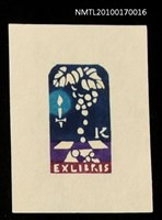 藏品(藏書票—蠟燭與葡萄)的圖片