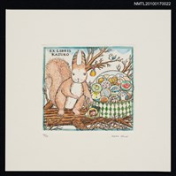 藏品(藏書票—松鼠與扭蛋)的圖片