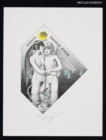 藏品(藏書票─Moon & fish & a pair（月亮＆魚＆佳偶）)的圖片