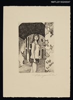 藏品(藏書票—手持花朵的少女)的圖片