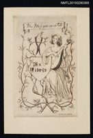 藏品(藏書票—彈奏樂器的女子)的圖片