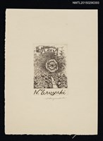 藏品(藏書票—花與房屋)的圖片