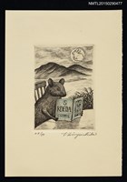 藏品(藏書票—鼠在閱，兔在月)的圖片