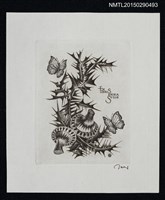 藏品(藏書票—菇與蝶)的圖片