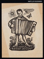 藏品(藏書票—彈奏手風琴)的圖片