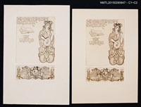 藏品(藏書票—手懷弦樂器的人)的圖片