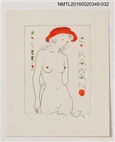 藏品(藏書票—紅帽裸女)的圖片