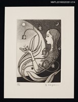 藏品(藏書票—女孩與鈴蘭)的圖片