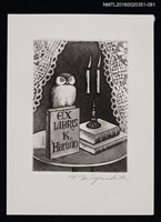 藏品(藏書票—本とみみずく（書本與貓頭鷹） )的圖片