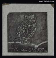 藏品(藏書票—佇立樹枝的貓頭鷹)的圖片