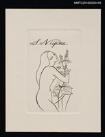 藏品(藏書票—擁抱植物的女人)的圖片