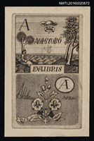 藏品(藏書票—海邊閱讀的女生與蜀葵花)的圖片