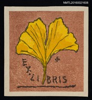 藏品(藏書票—黃色銀杏葉)的圖片