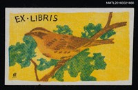 藏品(藏書票—褐色鳥)的圖片