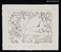 藏品(藏書票—花叢中的裸女)的圖片