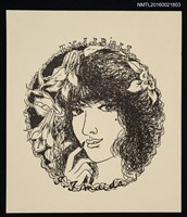 藏品(藏書票—花漾女子臉龐)的圖片