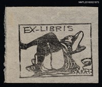 藏品(藏書票—躺姿性感之女)的圖片