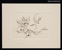 藏品(藏書票—生著刺葉髮的女孩)的圖片