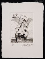 藏品(藏書票—帆船（黒人の天使の宿る）)的圖片