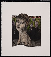 藏品(藏書票—女人與葡萄)的圖片