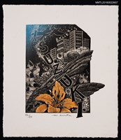 藏品(藏書票—都市 • 羽毛 • 百合)的圖片