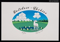 藏品(藏書票—草原上的白馬)的圖片