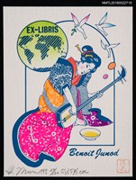 藏品(藏書票—彈三味線的女人)的圖片