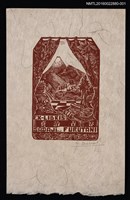 藏品(藏書票—窗外山景（紅褐）)的圖片