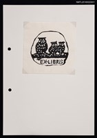 藏品(藏書票—三隻貓頭鷹)的圖片
