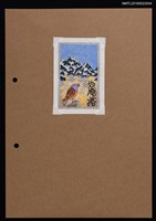 藏品(藏書票—紫頭鳥與山)的圖片