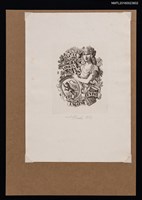 藏品(藏書票—橡樹女孩與徽紋)的圖片