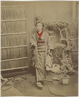 藏品(19世紀臺灣歷史影像：穿著和服的日本女孩，日本)的圖片