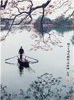 藏品(〈孤舟穿湖過 樹影兩相依〉)的圖片