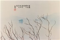 藏品(〈波浪為鏡樹如鉤 影落明湖青黛光〉)的圖片