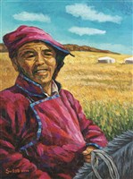 藏品(馬背上的蒙古人－《高原與海洋的對話》蒙藏委員會蒐藏臺灣美術教師畫冊)的圖片