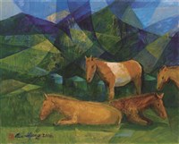 藏品(馬頭琴之歌－《高原與海洋的對話》蒙藏委員會蒐藏臺灣美術教師畫冊)的圖片