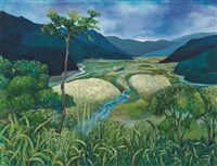 藏品(蘭陽─牛鬥仲秋－《高原與海洋的對話》蒙藏委員會蒐藏臺灣美術教師畫冊)的圖片