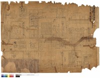 藏品(子：料理室迴廊。出札室黑板、揭示板。料理室剖面圖、料理室倉庫剖面圖、宿直室剖面、便所剖面、配膳室流理台、污水濾過槽、釜斷面平面、料理室流理台)的圖片
