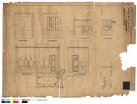 藏品(子：化妝室及化糞池詳細圖。化糞池平面圖、化妝室便所鉛管配置、化妝室外側立面詳細圖、化妝室洗面器側詳細圖、化妝室一二待合室側詳細圖、消毒槽內部圖。)的圖片