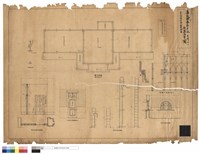 藏品(子：屋頂平面圖、其他一部詳細圖。避雷針圖，案內人事室間仕切詳圖、列出入口詳細圖、鐵梯子詳細圖、案內人室窗詳細圖、伸縮戶詳細圖。)的圖片