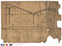 藏品(子：鐵骨小屋曲線圖小屋別圖及甍羽目骨詳細圖)的圖片