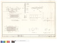 藏品(前門正立面圖、前門側立面圖、前門背立面圖、前後門門柱圖、後門立面、木門立面、刺絲網詳圖、門柱配筋圖)的圖片