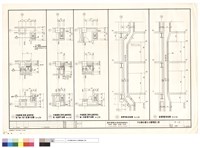 藏品(甲電梯間(排煙,進風管道)地下叁~地下壹層平面圖、甲電梯間(排煙,進風管道)壹~貮層平面圖、甲電梯間(排煙,進風管道)叁~拾捌層平面圖、排煙管道剖面圖、進風管道剖面圖)的圖片
