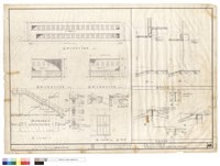 藏品(辦公室部份立面及木門窗大樣、鋼捲門及伸縮縫詳圖)的圖片