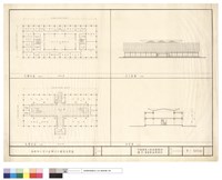藏品(貮層平面,正立面圖,底層平面,剖面圖)的圖片