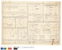藏品(腳踏車棚,平面,立面,配置,剖面,拉桿詳圖、藍球場配置,平面、藍板詳圖、藍架詳圖)的圖片