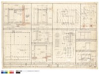 藏品(剖面,基礎詳圖,鐵拉門詳細圖,堆高機房東北,西北向立面,堆高機房詳細平面,桌椅大樣,女宿舍屋頂水箱剖面)的圖片