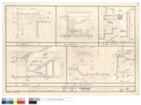 藏品(樓梯平及剖面、踏步及扶手大樣、辦公室轉角詳圖)的圖片